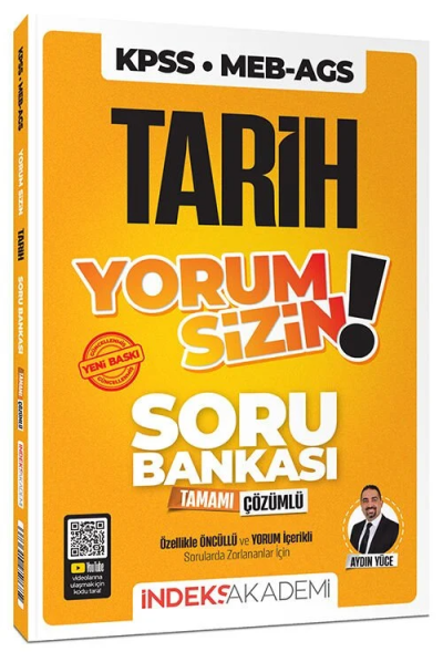 2026 KPSS MEB-AGS Tarih Yorum Sizin Soru Bankası Çözümlü İndeks Akademi Yayıncılık Zeta Fotokopi