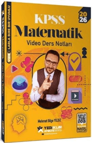 2026 KPSS Matematik Atölye Video Ders Notları Mehmet Bilge Yıldız Yediiklim Yayınları Zeta Fotokopi