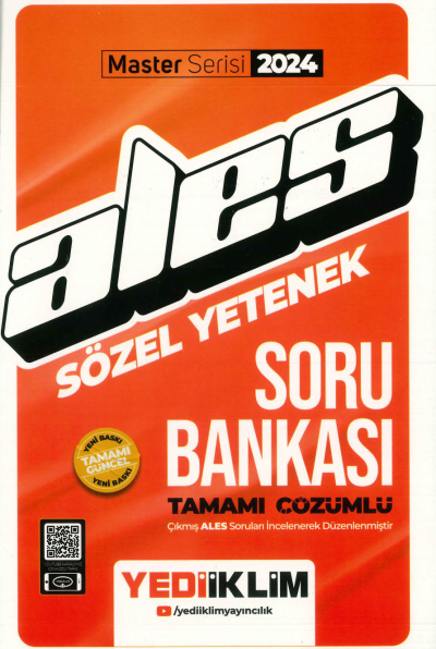 ALES SÖZEL YETENEK SORU BANKASI TAMAMI ÇÖZÜMLÜ (MASTER SERİSİ)