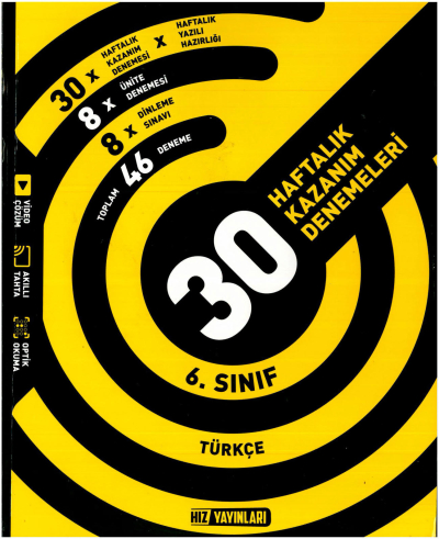 6.Sınıf Türkçe Haftalık Deneme Hız Yayınları Zeta Fotokopi