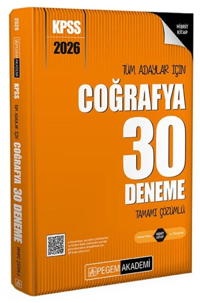 2026 KPSS Tüm Adaylar İçin Coğrafya 30 Deneme Tamamı Çözümlü Pegem Yayınları Zeta Fotokopi