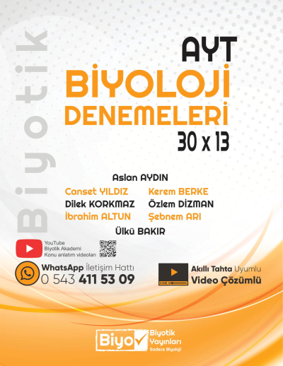 AYT Biyoloji Biyotik 30 x 13 Denemeleri Biyotik Yayınları Zeta Fotokopi
