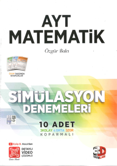 AYT Matematik 10 Adet Simülasyon Denemeleri Zeta Fotokopi