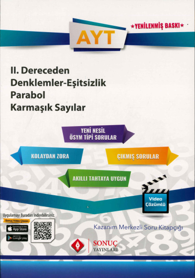 AYT 2. DERECEDEN DENKLEMLER EŞİTSİZLİK PARABOL KARMAŞIK SAYILAR SORU KİTAPÇIĞI Zeta Fotokopi