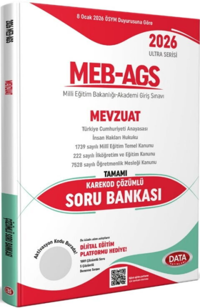 2026 MEB AGS Ultra Serisi Mevzuat Tamamı Çözümlü Soru Bankası Data Yayınları Zeta Fotokopi