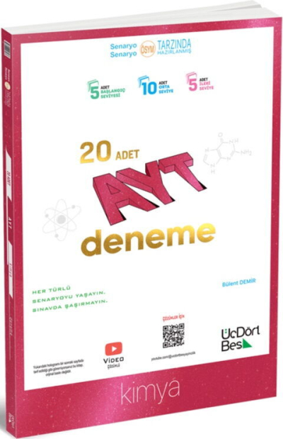 AYT Kimya 20 Deneme ÜçDörtBeş Yayınları Zeta Fotokopi