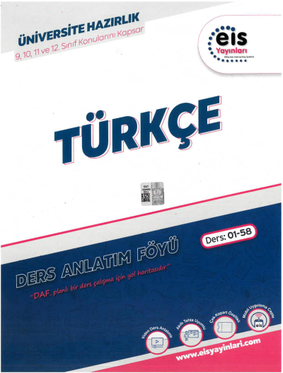 TYT AYT Türkçe Ders Anlatım Föyü Eis Yayınları (Ders: 01-58) 9-10-11-12. Sınıf Konularını Kapsar Zeta Fotokopi