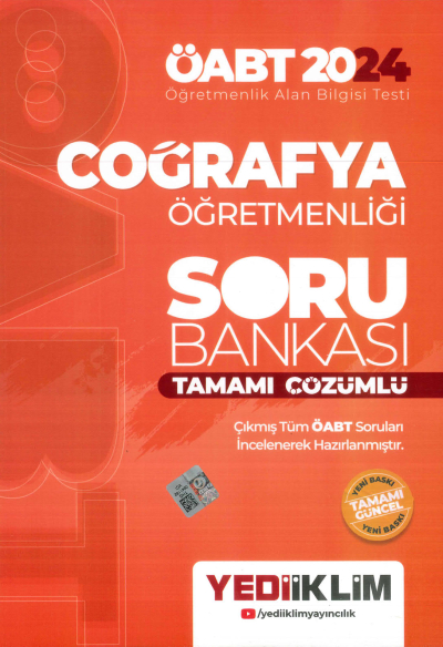 COĞRAFYA ÖĞRETMENLİĞİ SORU BANKASI TAMAMI ÇÖZÜMLÜ