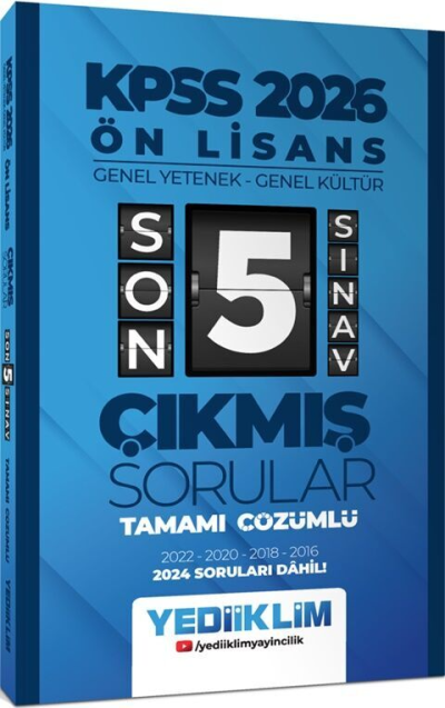 2026 KPSS Ön Lisans Genel Yetenek Genel Kültür Tamamı Çözümlü Son 5 Sınav Çıkmış Sorular Yediiklim Yayınları Zeta Fotokopi
