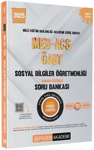 2025 MEB-AGS-ÖABT Sosyal Bilgiler Tamamı Çözümlü Soru Bankası Pegem Akademi Yayıncılık Zeta Fotokopi
