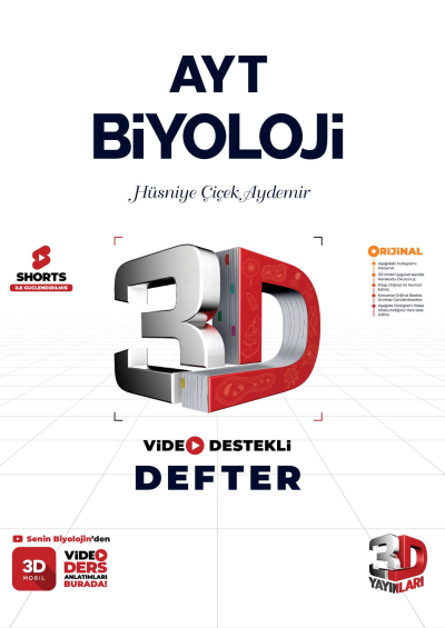 3D Yayınları AYT Biyoloji Video Destekli Defter Zeta Fotokopi
