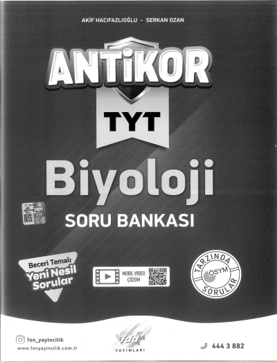 TYT BİYOLOJİ ANTİKOR SORU BANKASI
