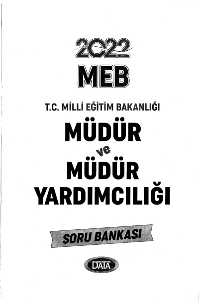 2022 MEB MÜDÜR VE MÜDÜR YARDIMCILIĞI SORU BANKASI Zeta Fotokopi