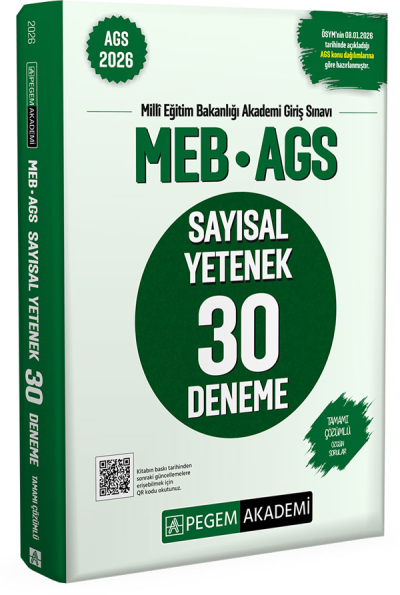 2026 MEB-AGS Sayısal Yetenek 30 Deneme Çözümlü Pegem Akademi Yayınları Zeta Fotokopi