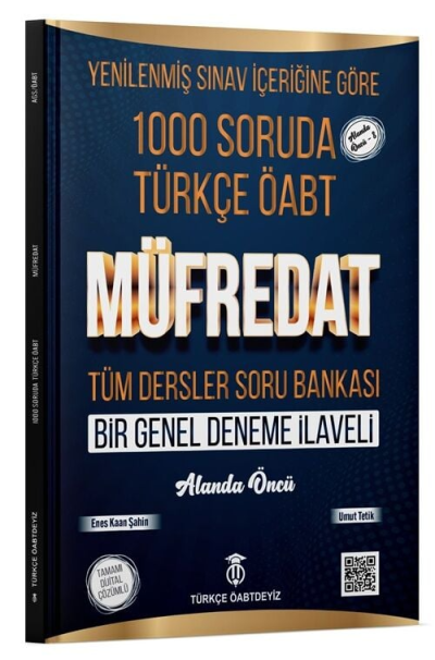 2025 ÖABT Türkçe Öğretmenliği 1000 Soruda Müfredat Soru Bankası Çözümlü Enes Kaan Şahin Türkçe ÖABTDEYİZ Zeta Fotokopi