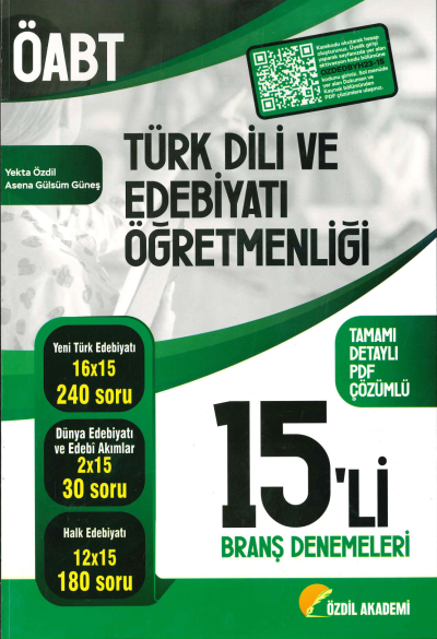 ÖABT TÜRK DİLİ VE EDEBİYATI ÖĞRETMENLİĞİ 15'Lİ BRANŞ DENEMELERİ