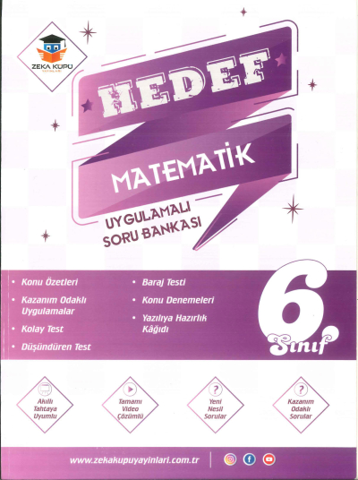 6. Sınıf Hedef Matematik Uygulamalı Soru Bankası Zeka Küpü Yayınları Zeta Fotokopi