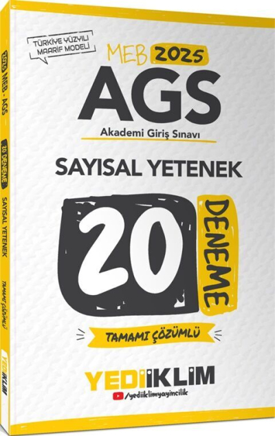 2025 MEB AGS Sayısal Yetenek Tamamı Çözümlü 20 Deneme Yediiklim Yayınları Zeta Fotokopi