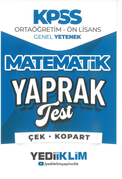 2026 KPSS Ortaöğretim-Önlisans Matematik Çek Kopart Yaprak Test Yediiklim Yayınları Zeta Fotokopi