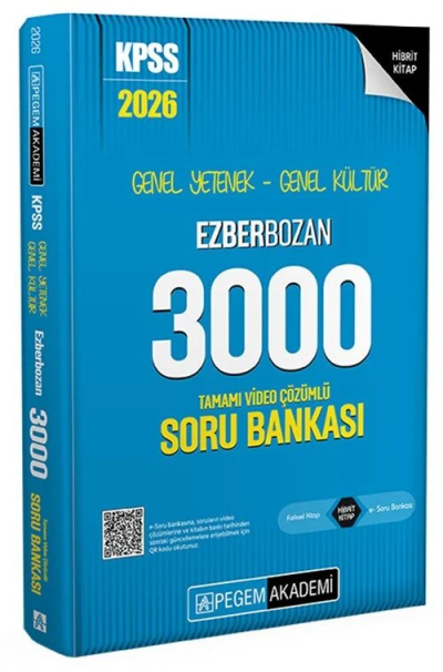 2026 KPSS Genel Yetenek Genel Kültür Ezberbozan 3000 Tamamı Video Çözümlü Soru Bankası Pegem Akademi Yayıncılık