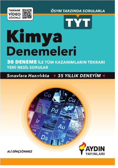 TYT Tamamı Video Çözümlü 30*7 Kimya Denemeleri Aydın Yayınları Zeta Fotokopi