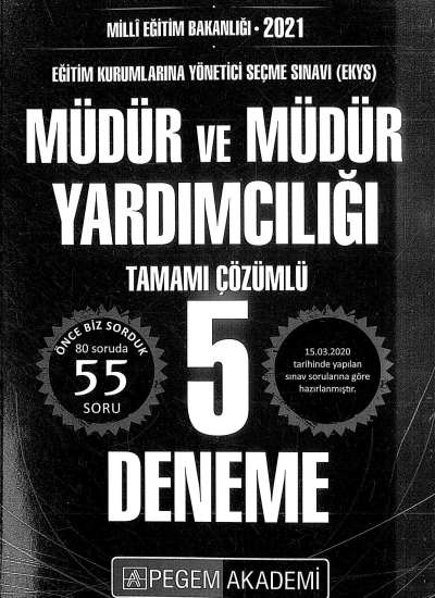 MÜDÜR VE MÜDÜR YARDIMCILIĞI 5 DENEME TAMAMI ÇÖZÜMLÜ Zeta Fotokopi