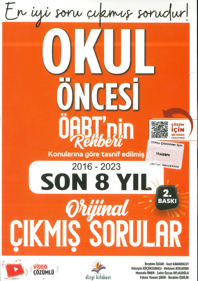 ÖABT OKUL ÖNCESİ ÖĞRETMENLİĞİ 2016-2023 ORJİNAL ÇIKMIŞ SORULAR Zeta Fotokopi