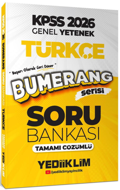 2026 KPSS Türkçe Bumerang Soru Bankası Çözümlü Yediiklim Yayınları Zeta Fotokopi