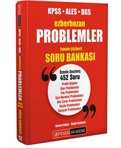 KPSS ALES DGS Problemler Ezberbozan Soru Bankası Pegem Yayınları Zeta Fotokopi