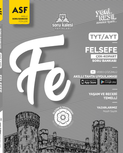 TYT AYT Felsefe Çek Kopart Akıllı Soru Bankası Föyü ASF Soru Kalesi Yayınları Zeta Fotokopi