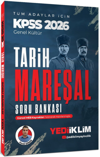 2026 KPSS Mareşal Genel Kültür Tarih Tüm Adaylar İçin Soru Bankası Yediiklim Yayınları Zeta Fotokopi