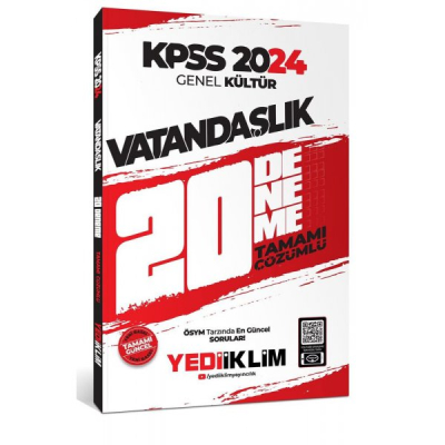 2024 KPSS Genel Kültür Vatandaşlık Tamamı Çözümlü 20 Deneme