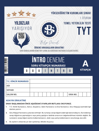 Yıldızlar Yarışıyor TYT İntro Deneme Bilgi Sarmal Zeta Fotokopi