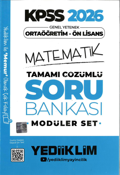 2026 KPSS Lise Ortaöğretim Ön Lisans Soru Bankası Çözümlü Modüler MATEMATİK Yediiklim Yayınları Zeta Fotokopi