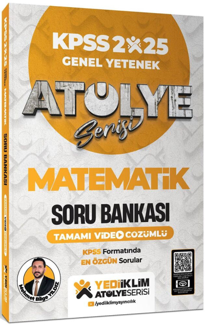 Yediiklim Yayınları 2025 Atölye Serisi KPSS Genel Yetenek Matematik Tamamı Video Çözümlü Soru Bankası Yediiklim Yayınları Zeta Fotokopi
