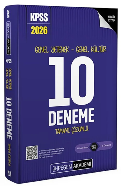 2026 KPSS Genel Yetenek Genel Kültür Tamamı Çözümlü 10 Deneme Pegem Akademi Yayıncılık Zeta Fotokopi