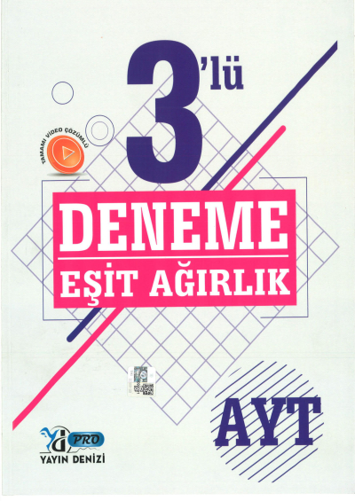 AYT Eşit Ağırlık 3 lü Deneme Video Çözümlü Zeta Fotokopi