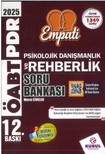 2025 AGS ÖABT Empati Psikolojik Danışmanlık ve Rehberlik Çözümlü Soru Bankası Kurul Yayıncılık Zeta Fotokopi
