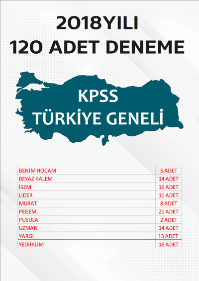 120 ADET TG DENEME 2018 YILI TG LİSTEMİZDEKİ TÜM YAYINLARI KAPSAR (TG117-TG126 ARASI) Zeta Fotokopi