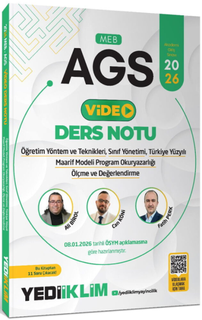 2026 MEB-AGS Eğitim Bilimleri ÖYT Sınıf Maarif Modeli Program Okuryazarlığı Ölçme Video Ders Notu Yediiklim Yayınları Zeta Fotokopi