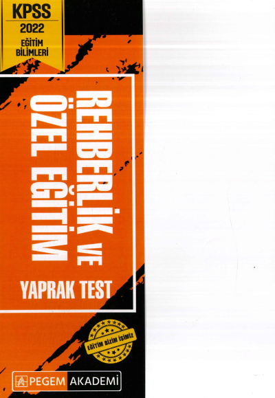REHBERLİK VE ÖZEL EĞİTİM YAPRAK TEST Zeta Fotokopi