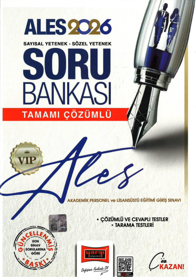 2026 ALES VIP Sayısal-Sözel Yetenek Tamamı Çözümlü Soru Bankası Yargı Yayınları Zeta Fotokopi