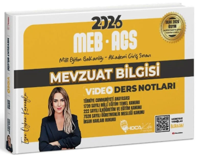 2026 MEB-AGS Mevzuat Bilgisi Video Ders Notları Hoca Kafası Yayınları Zeta Fotokopi