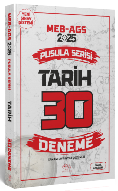 2025 MEB-AGS Tarih 30 Deneme Çözümlü Pusula Serisi CBA Yayınları Zeta Fotokopi