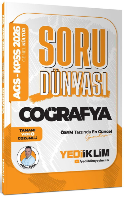 2026 KPSS-AGS Coğrafya Tamamı Video Çözümlü Soru Dünyası Yediiklim Yayınları Zeta Fotokopi