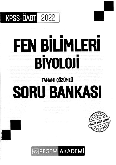 FEN BİLİMLERİ BİYOLOJİ TAMAMI ÇÖZÜMLÜ SORU BANKASI Zeta Fotokopi