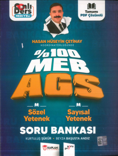 2025 %100 MEB AGS Sözel - Sayısal Yetenek Soru Bankası Kaplan Akademni
