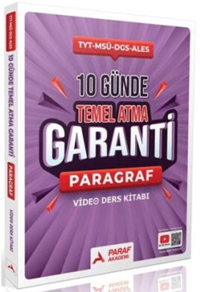 Paragraf Z Takımı 10 Günde Temel Atma Garanti Video Ders Kitabı Paraf Yayınları Zeta Fotokopi
