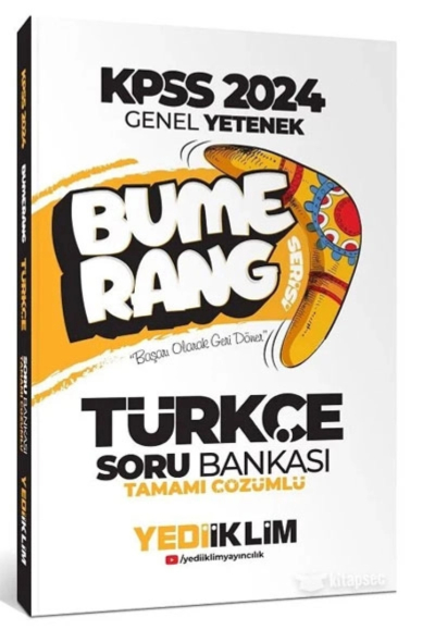 2024 KPSS Türkçe Bumerang Soru Bankası Çözümlü Yediiklim Yayınları Zeta Fotokopi