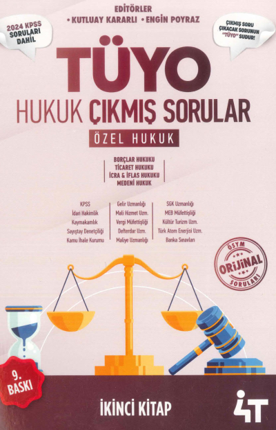 Tüyo Hukuk Çıkmış Sorular (Özel Hukuk) 2024 KPSS Soruları Dahil Zeta Fotokopi